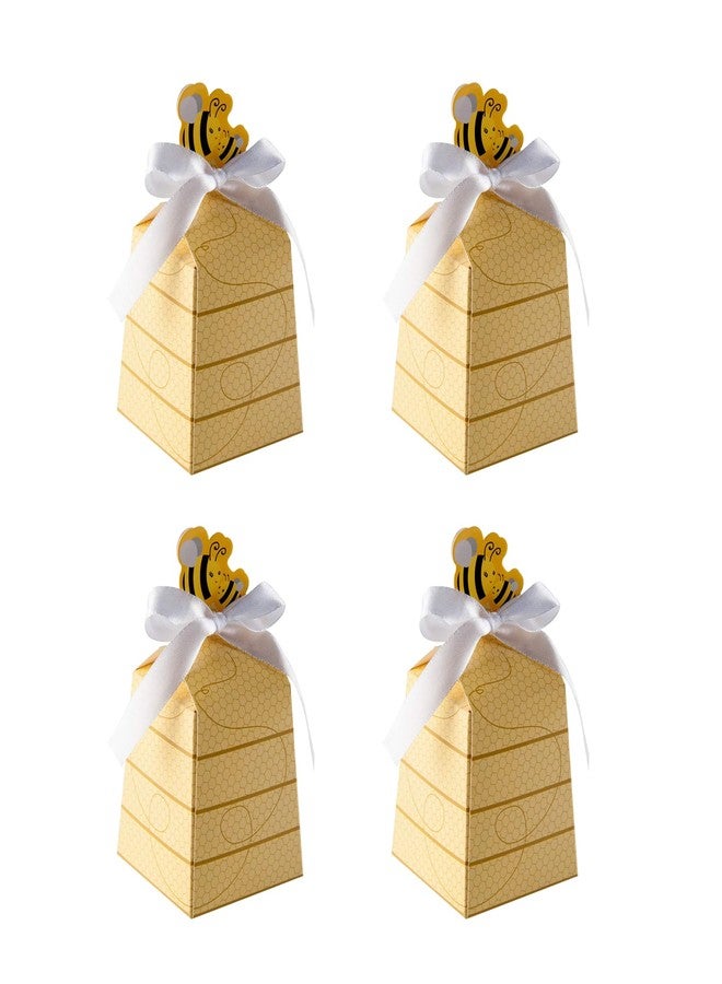 Cyblinia 30 Pack Paper Beehive Gift Boxes Bee Candy Boxes Party Favor Boxes Wedding Favor Candy Boxes with Ribbons for Party Decorations - Image 1
